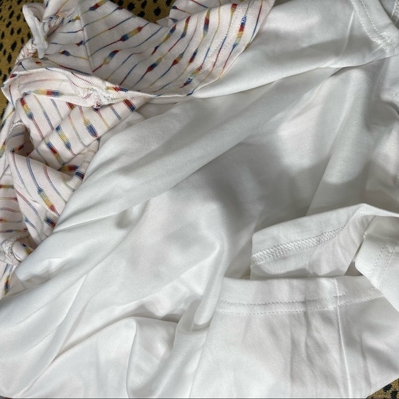 Doe & Rae White Striped Sleeveless Dress Size Medium Strappy Back - Picture 10 of 12